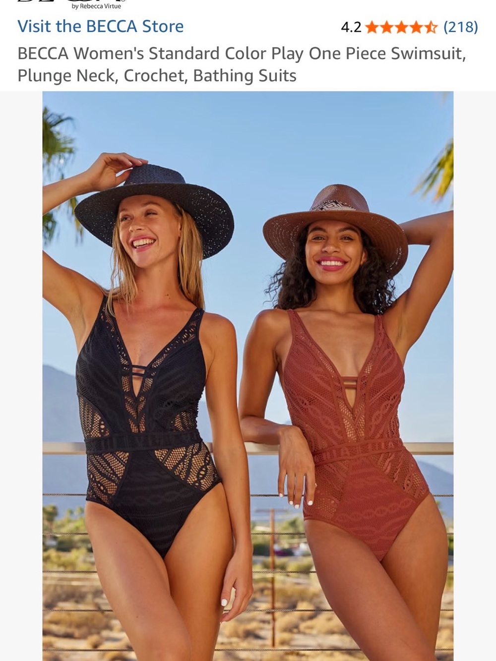 BECCA Color Play One Piece Swimsuit Bathing Suit - Picture 3 of 4